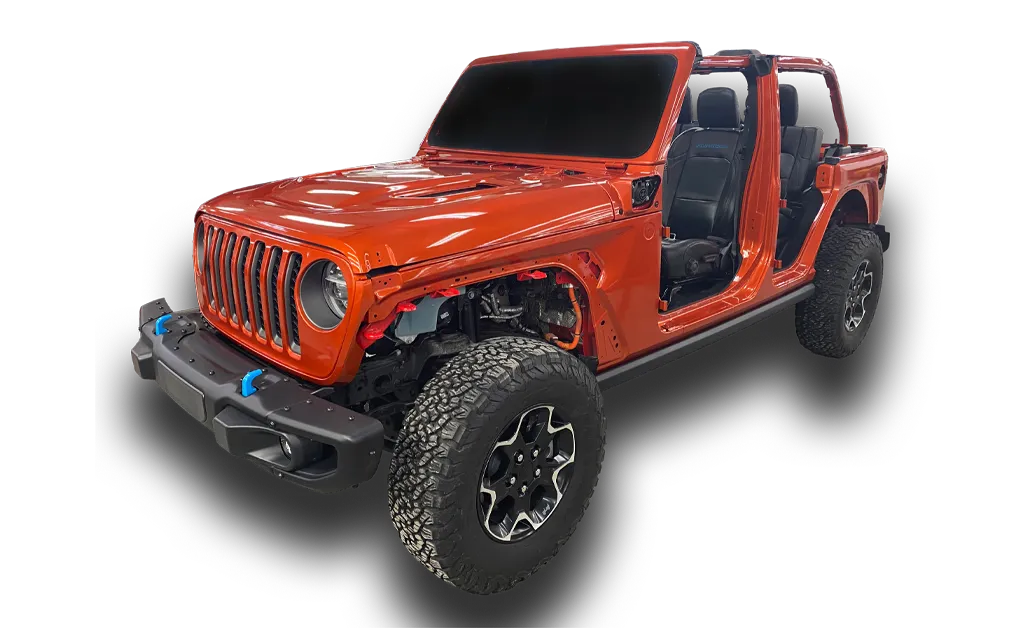 Restyling Color Change Vehicle Wrap Orange Red Jeep Right