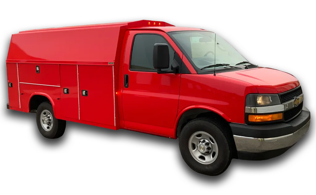 Restyling Color Change Vehicle Wrap Red Work Van Right