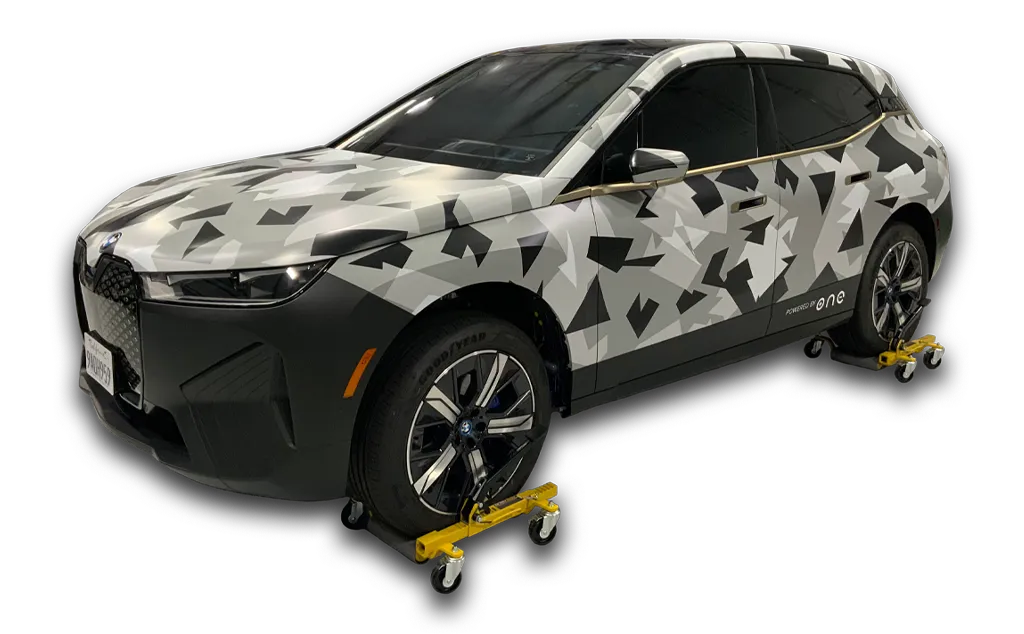Restyling Color Pattern Vehicle Wrap Green BMW Left