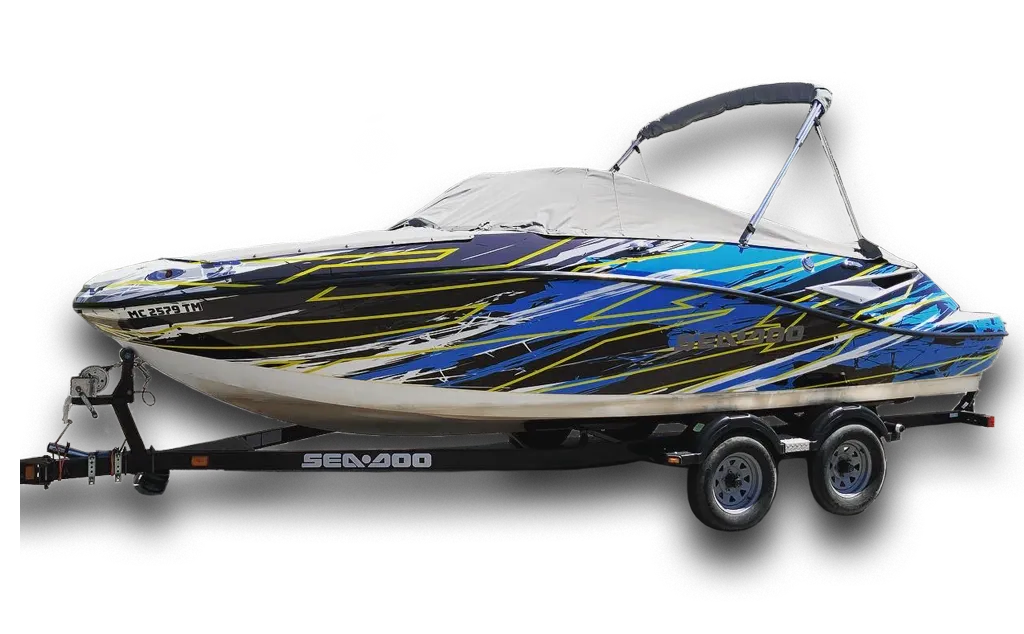 Restyling Pattern Design Vehicle Wrap Boat Left