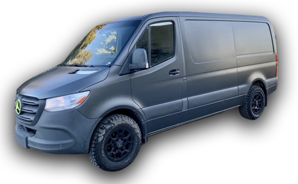 Vehicle Color Change Wrap Van Right Matte Grey