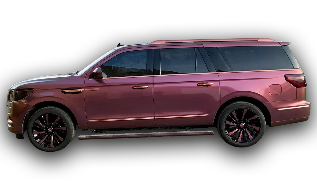Vehicle Wrap Color Change Purple Suburban Left