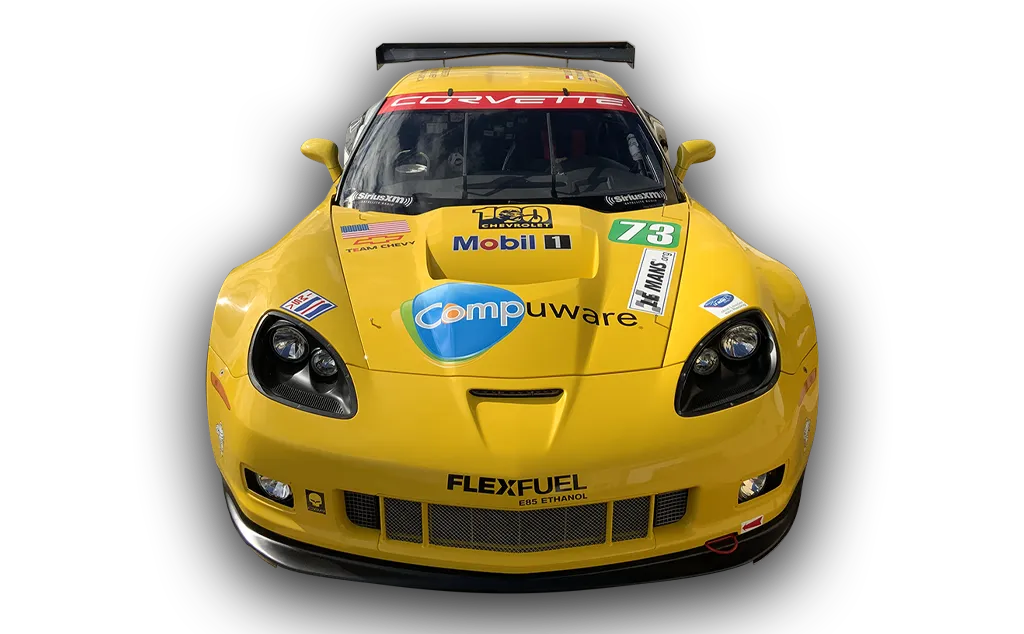 Contour Graphix Vehicle Wrap Yellow Corvette Racecar 1